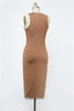 Must Have Double Layer BodyCon Midi Dress Various Colors (Black, Amber, Ivory, Olive, Bistro Green)