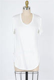 Time After Time Soft Perfect Length Scoop Neck Tee In Ivory