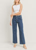 Carpenter Wide Leg Dark Wash Jeans With Contrast Stitching