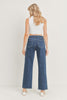 Carpenter Wide Leg Dark Wash Jeans With Contrast Stitching