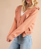 Button Front Ruffle Detail Cardigan In Soft Ginger